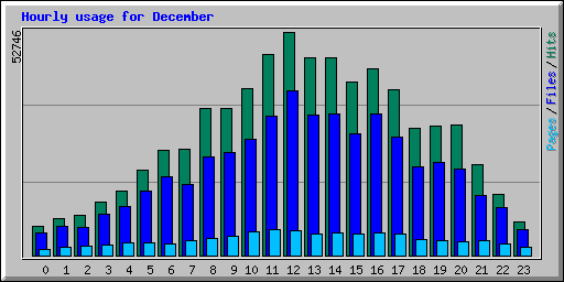 Hourly usage for December 2005